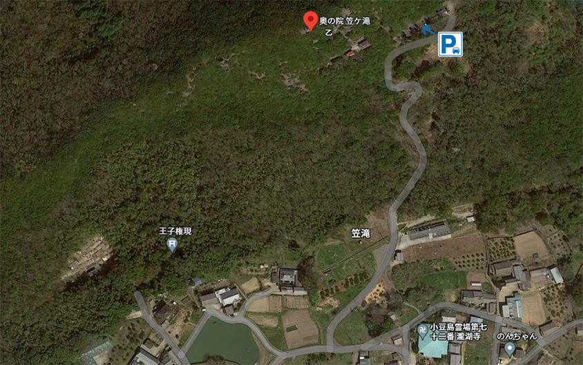 奥之院 笠ヶ瀧寺の地図